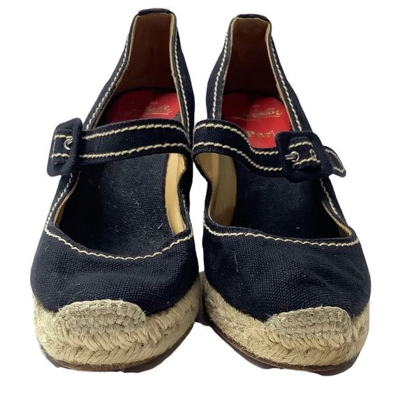 Christian Louboutin Shoes - Christian Louboutin Black Mallorca Mary Jane Espadrilles Wedges 37/6.5 US
